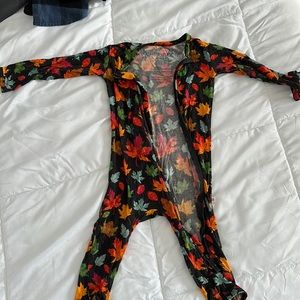 Full zipper long sleeve Little Bum Bums bamboo romper